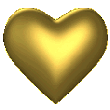 Gif animé coeur doré